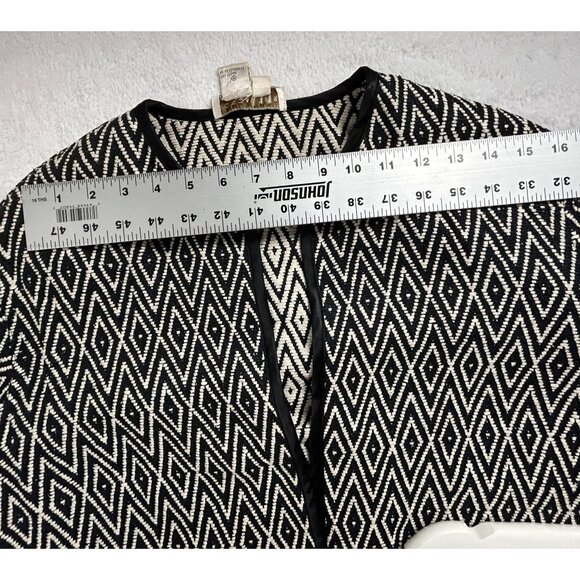 Doncaster Womens Diamond Pattern Textured Silk Blazer Jacket Size 4 Open Front - Picture 5 of 7